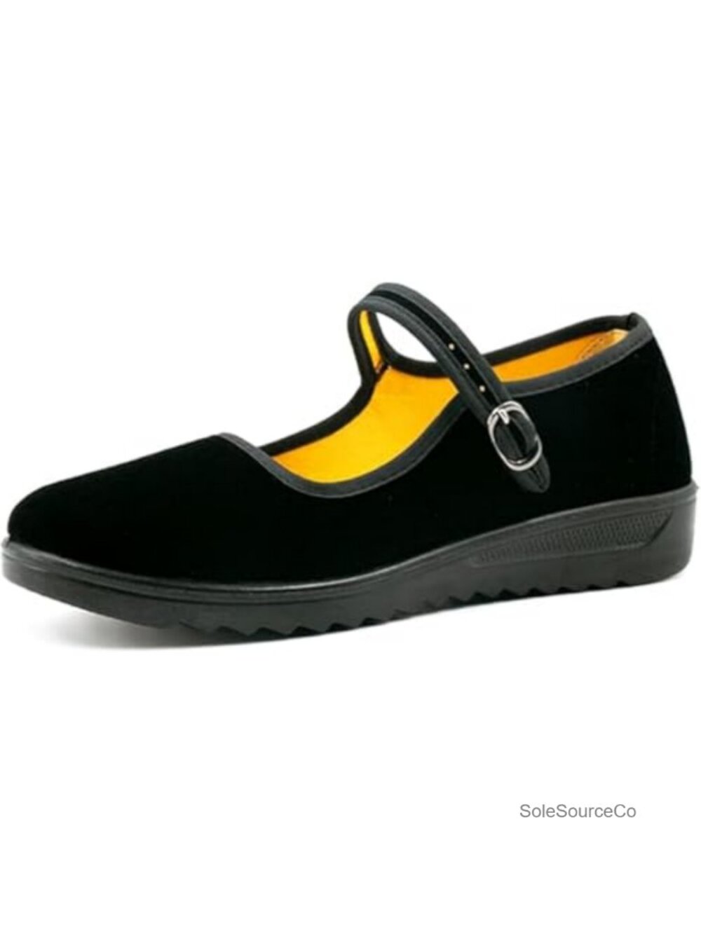 Velvet Mary Jane Ballet Dance Flats Adjustable Buckle